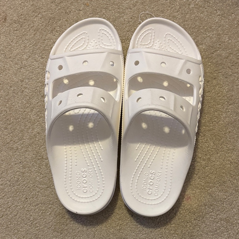 CROCS Women's White Slide Sandals